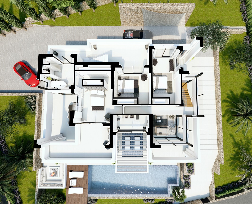 Villa Benissa - Render - First Floor Plan